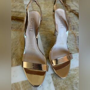 SCHUTZ Metallic Gold Heels